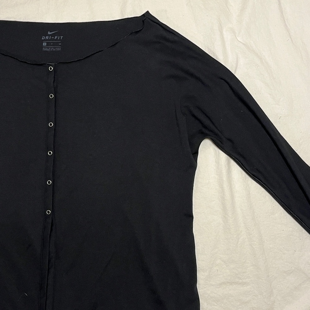 Nike Dri-Fit button up top, black